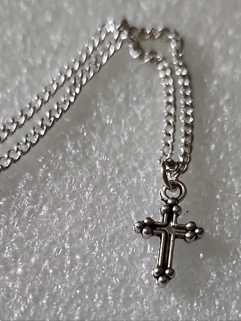 Hand Crafted Silver-Tone Cross Bracelet / Anklet